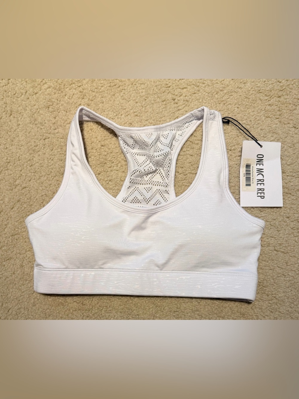 Zyia White Bomber Bra Racerback Sports Bra Sz Small NWT